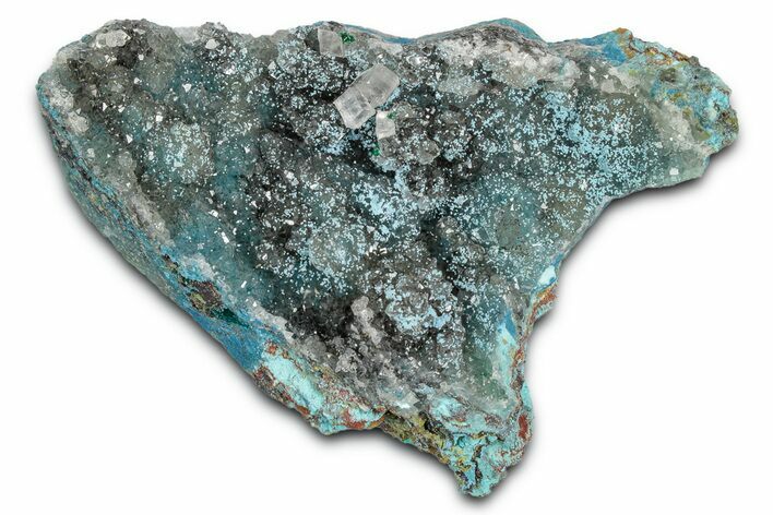 Glassy Quartz Crystals with Calcite & Plancheite - Sanda, Congo #346108